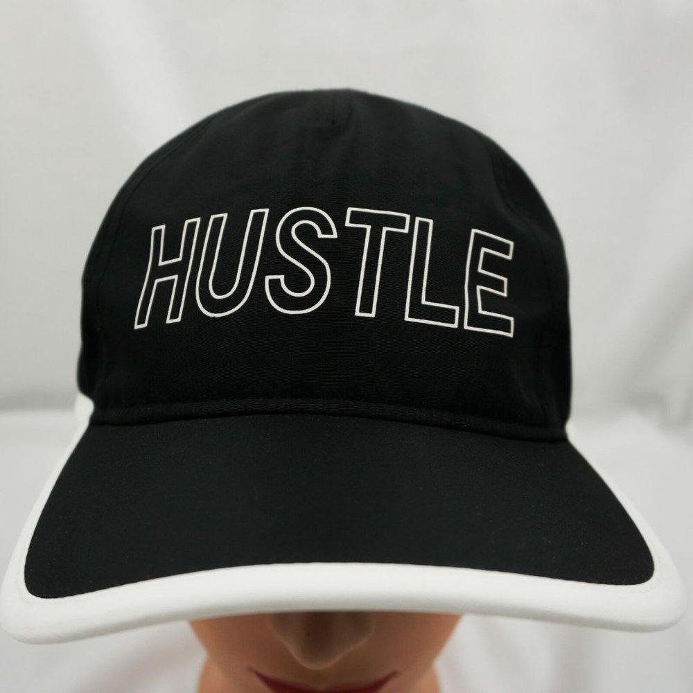 Hustle Tek Gear Hat Black Adjustable Baseball Cap